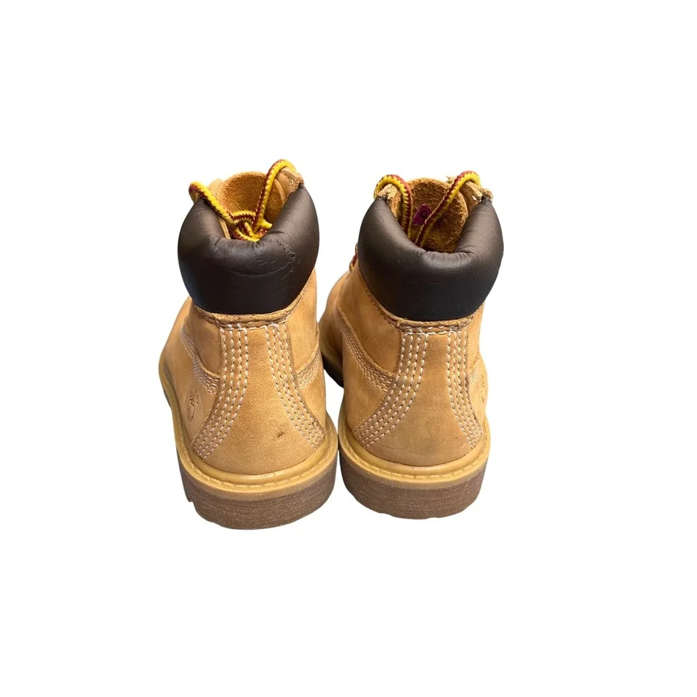 Timberland 6 Inch Premium Waterproof Wheat Leather Boots Kids 7M 12809
